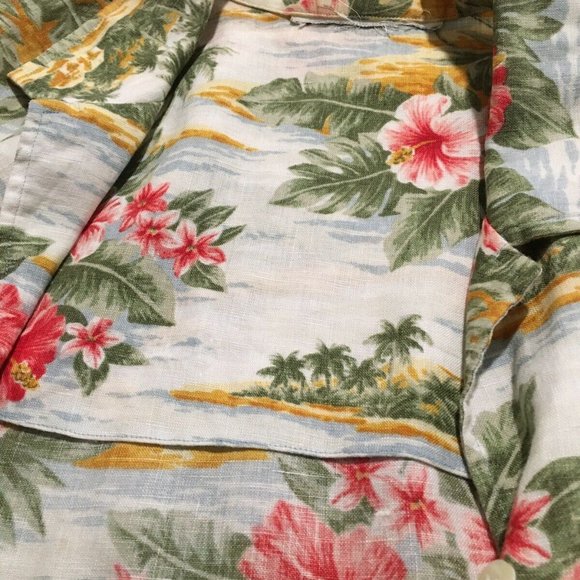 Vintage Lauren Linen Hawaian Women's Shirt Blouse - Picture 3 of 6